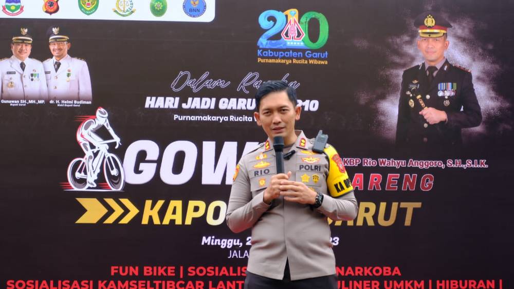 Peringati HJG 210, Polres Garut Ajak Masyarakat Meriahkan Gowes Bareng Kapolres